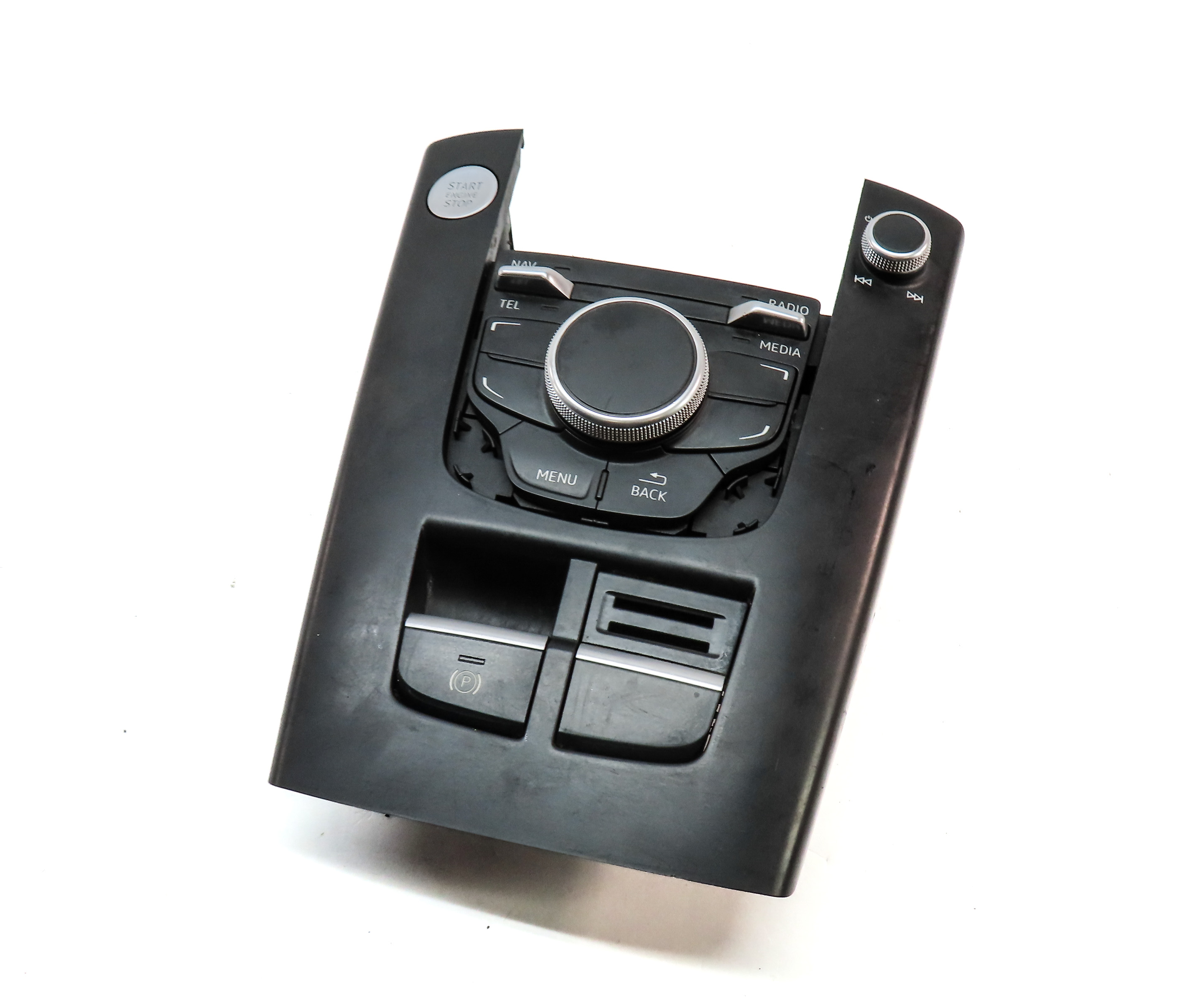 16-18 AUDI A3 E-TRON (8V 8VF) RADIO STEREO MMI CONTROL SWITCH KNOB BUTTON PANEL — exact item pictured